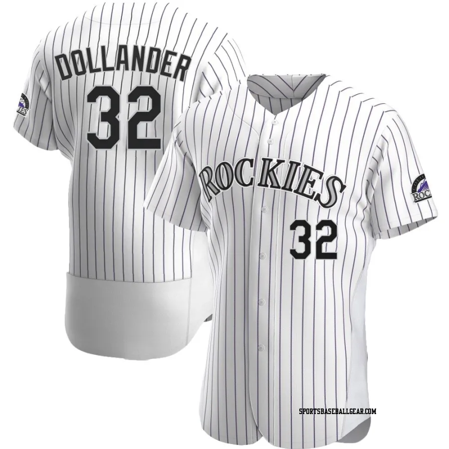 Chase Dollander Men's Colorado Rockies White Authentic Home Jersey