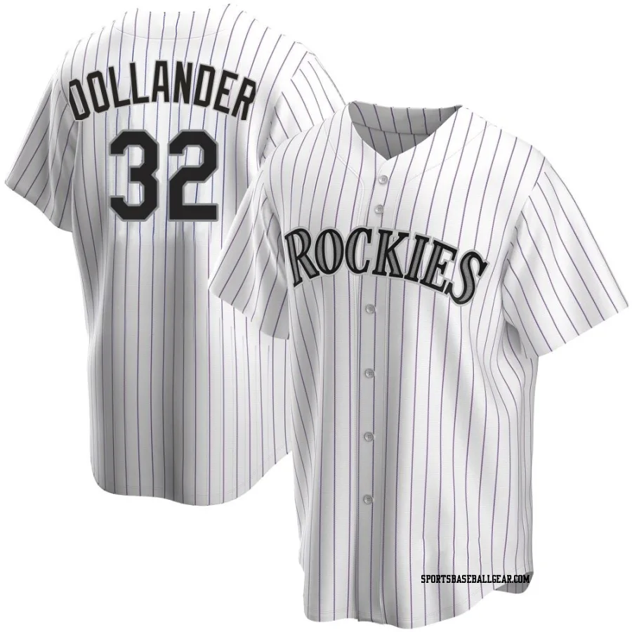 Chase Dollander Men's Colorado Rockies White Replica Home Jersey