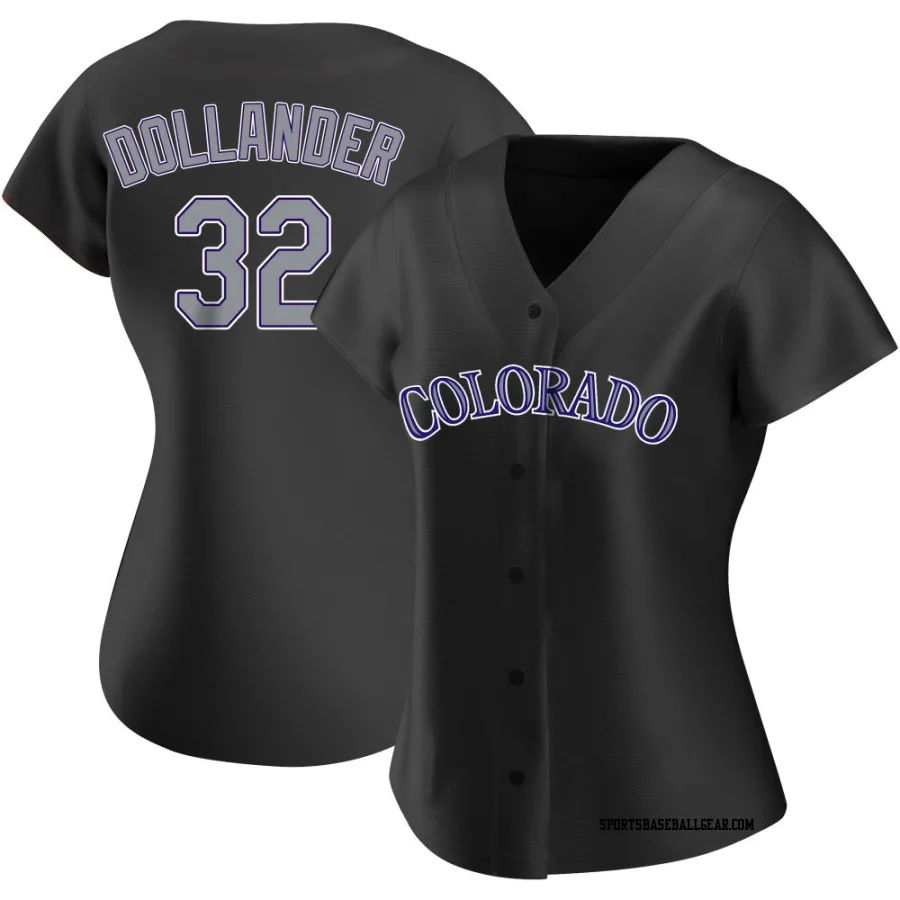 Chase Dollander Women's Colorado Rockies Black Replica Alternate Jersey