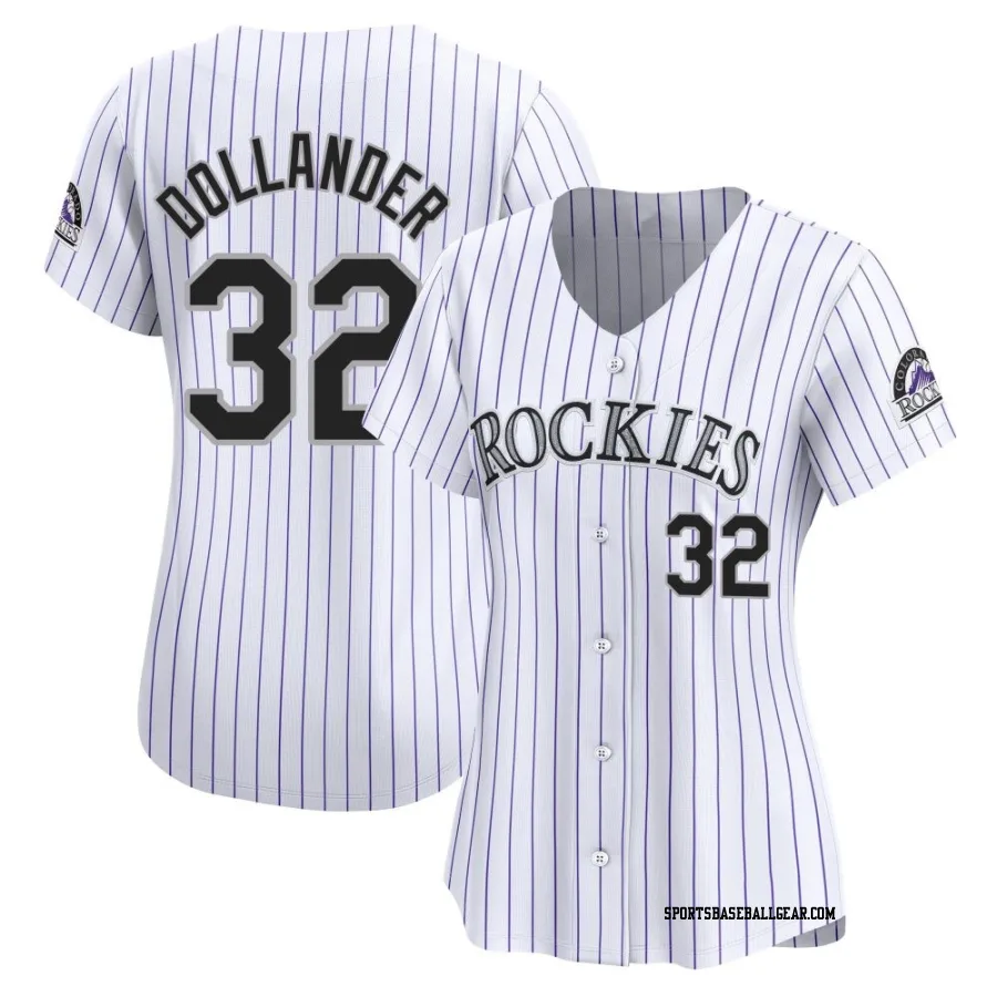 Chase Dollander Women's Colorado Rockies White Limited Home Jersey