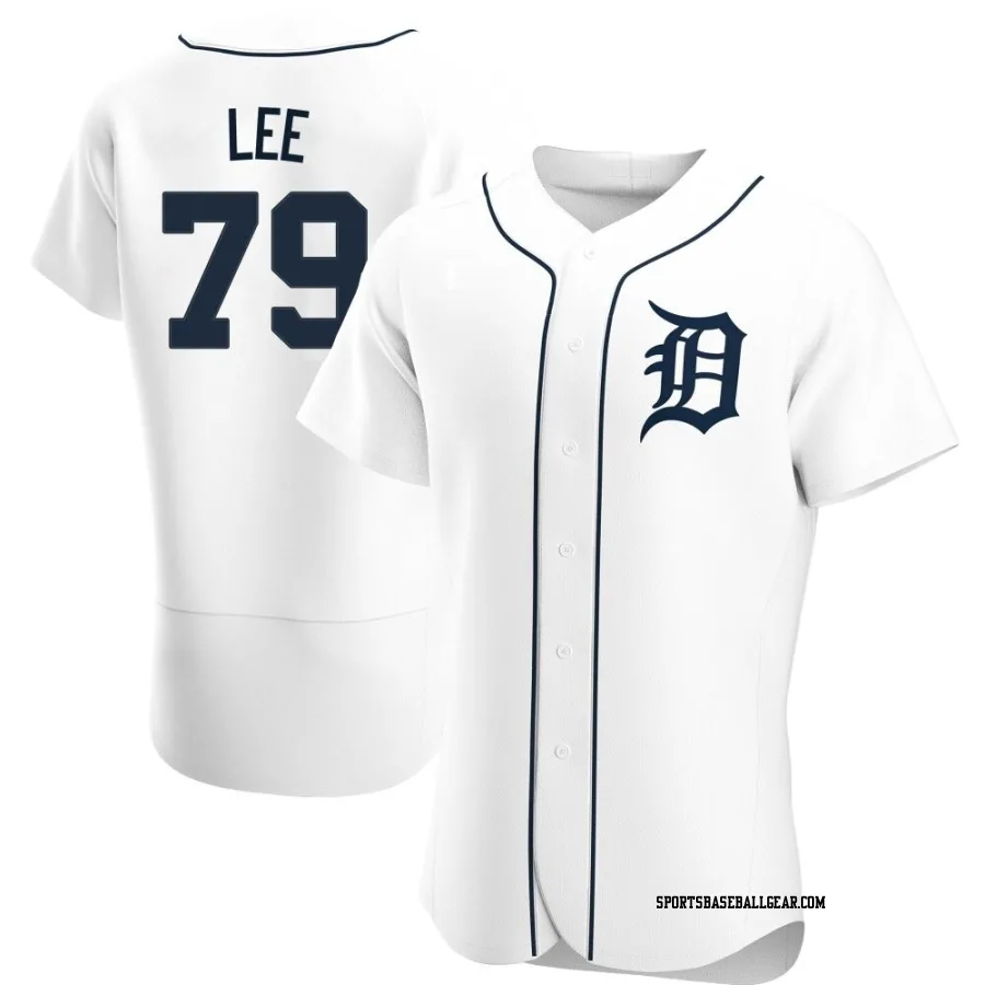 Chase Lee Men's Detroit Tigers White Authentic Home Jersey