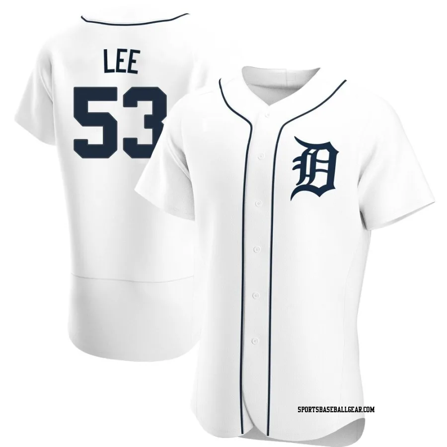 Chase Lee Men's Detroit Tigers White Authentic Home Jersey