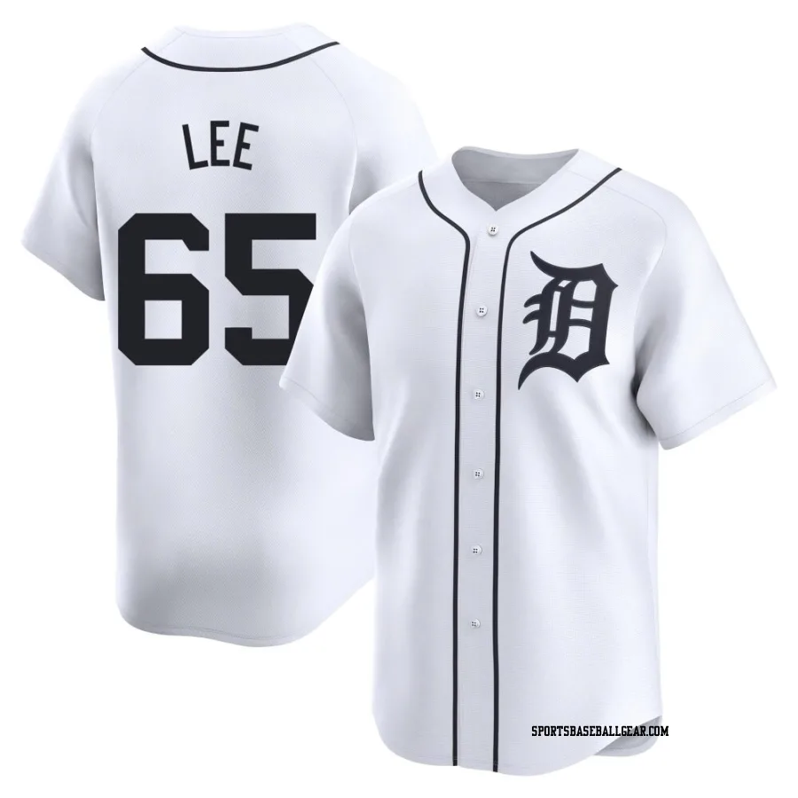 Chase Lee Men's Detroit Tigers White Limited Home Jersey