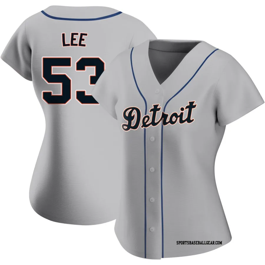 Chase Lee Women's Detroit Tigers Gray Replica Road Jersey