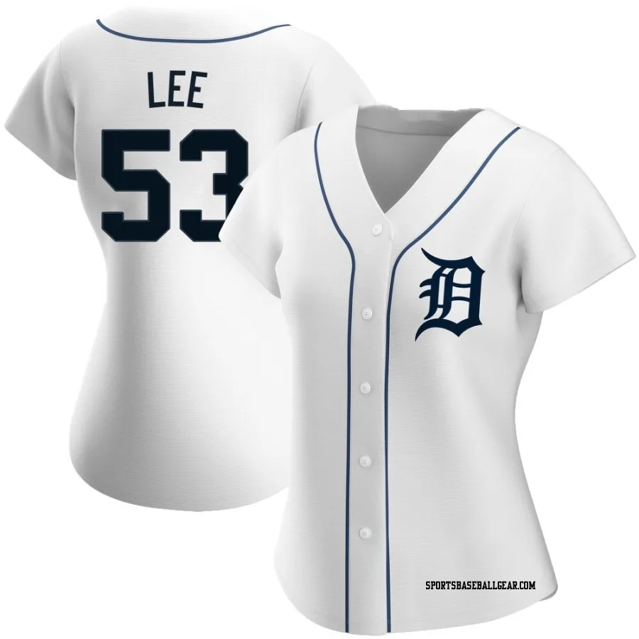 Chase Lee Women's Detroit Tigers White Replica Home Jersey