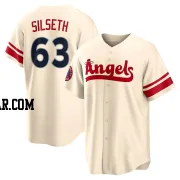 Chase Silseth Youth Los Angeles Angels Cream Replica 2022 City Connect Jersey
