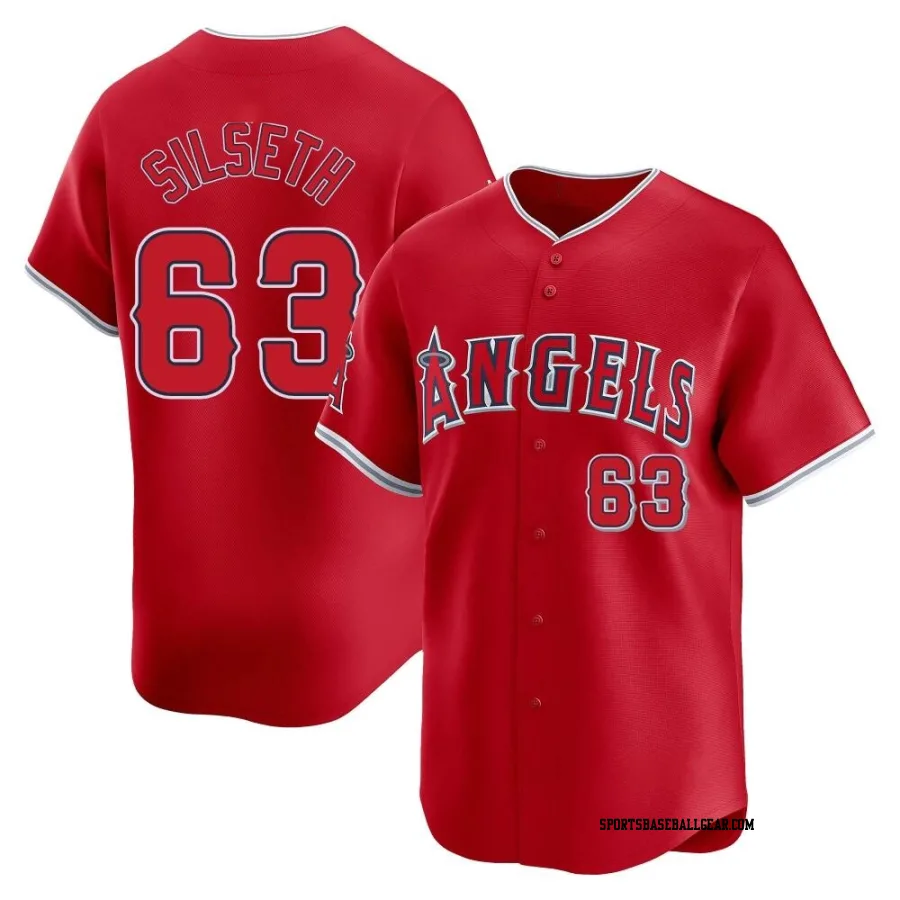 Chase Silseth Youth Los Angeles Angels Red Limited Alternate Jersey