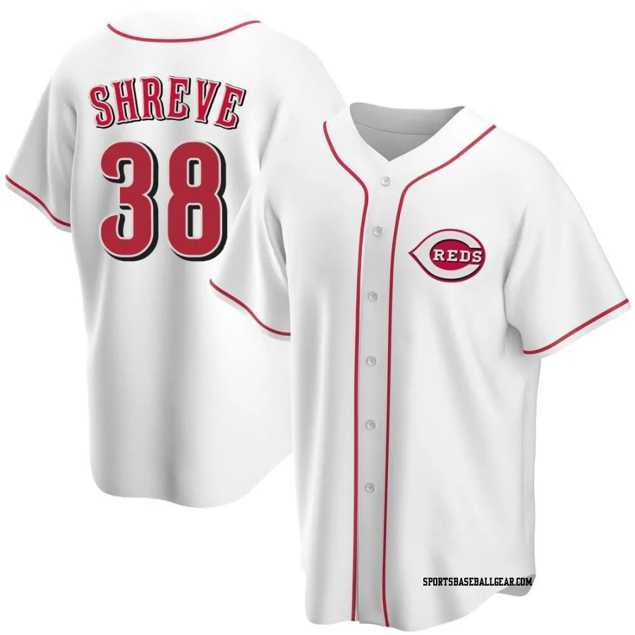 Chasen Shreve Men's Cincinnati Reds White Replica Home Jersey
