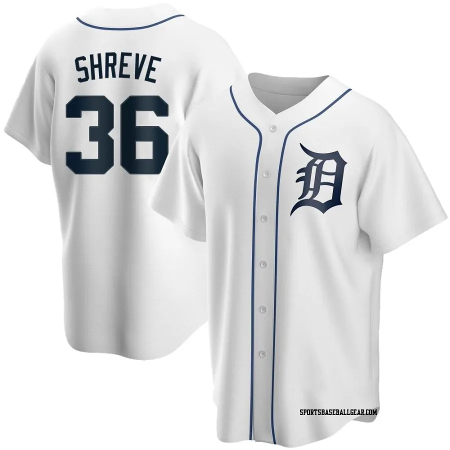 Chasen Shreve Men's Detroit Tigers White Replica Home Jersey