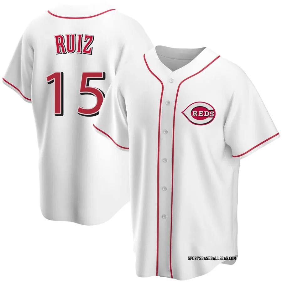 Chico Ruiz Men's Cincinnati Reds White Replica Home Jersey