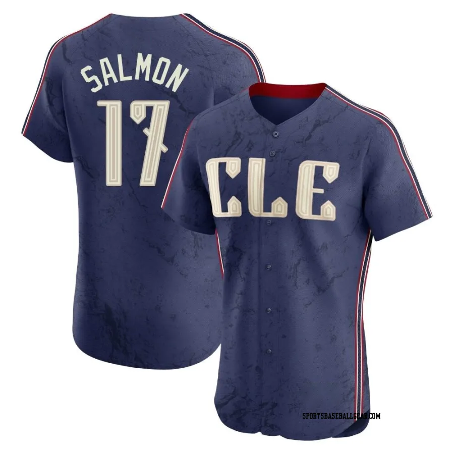 Chico Salmon Men's Cleveland Guardians Navy Elite 2024 City Connect Jersey