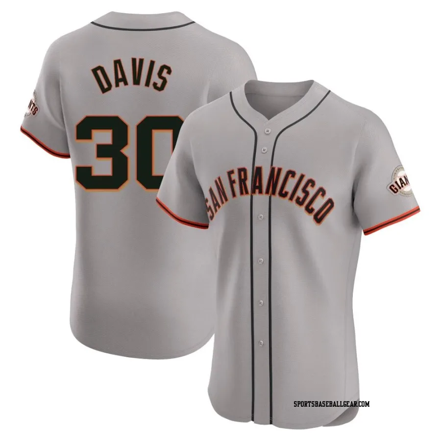 Chili Davis Men's San Francisco Giants Gray Elite Road Jersey