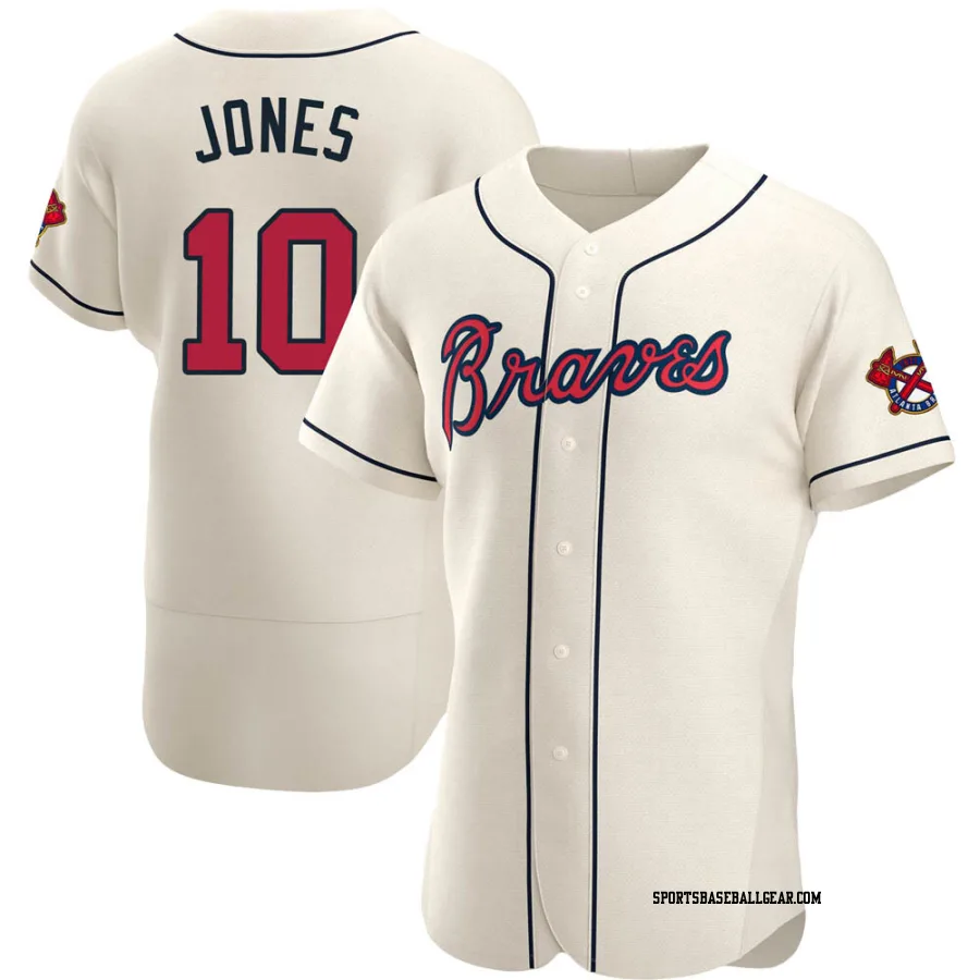Chipper Jones Men's Atlanta Braves Cream Authentic Alternate Jersey