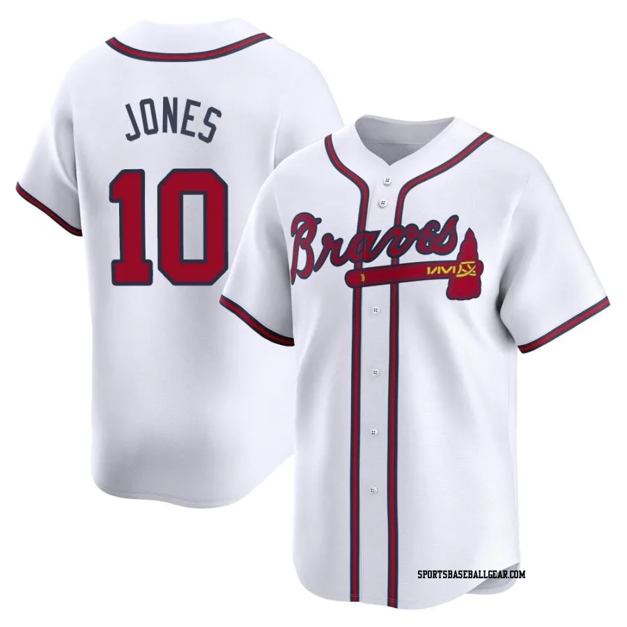 Chipper Jones Men's Atlanta Braves White Limited Home Jersey