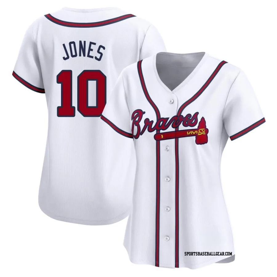 Chipper Jones Women's Atlanta Braves White Limited Home Jersey