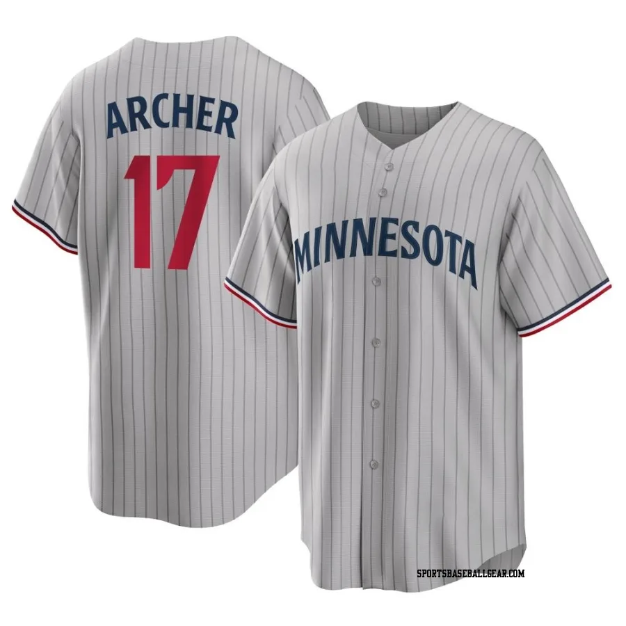 Chris Archer Youth Minnesota Twins Gray Replica Road Jersey