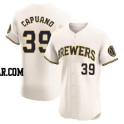 Chris Capuano Men's Milwaukee Brewers Cream Elite Home Jersey