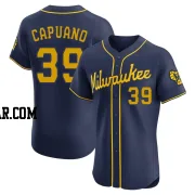 Chris Capuano Men's Milwaukee Brewers Navy Elite Alternate Jersey