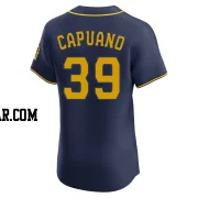 Chris Capuano Men's Milwaukee Brewers Navy Elite Alternate Jersey