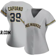 Chris Capuano Women's Milwaukee Brewers Gray Replica Road Jersey