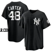 Chris Carter Youth New York Yankees Black/White Replica Jersey