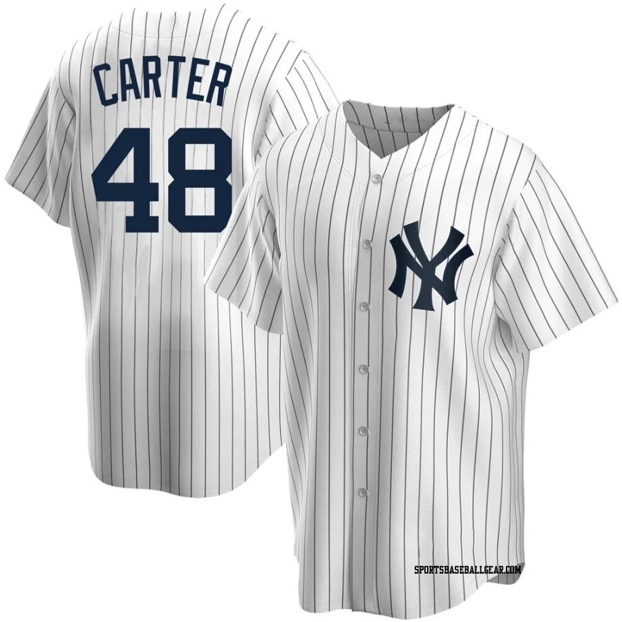 Chris Carter Youth New York Yankees White Replica Home Jersey