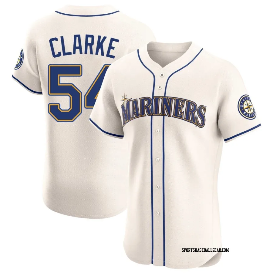 Chris Clarke Men's Seattle Mariners Cream Elite Alternate Jersey