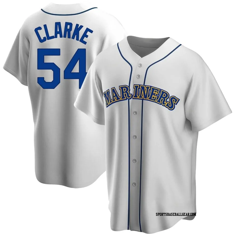 Chris Clarke Youth Seattle Mariners White Replica Home Cooperstown Collection Jersey