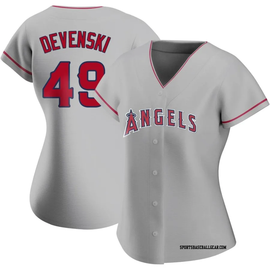 Chris Devenski Women's Los Angeles Angels Authentic Silver Road Jersey
