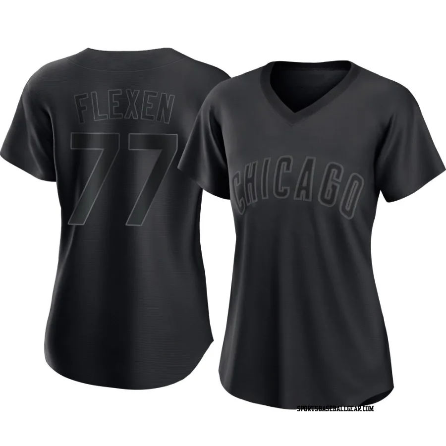 Chris Flexen Women's Chicago Cubs Black Authentic Pitch Fashion Jersey