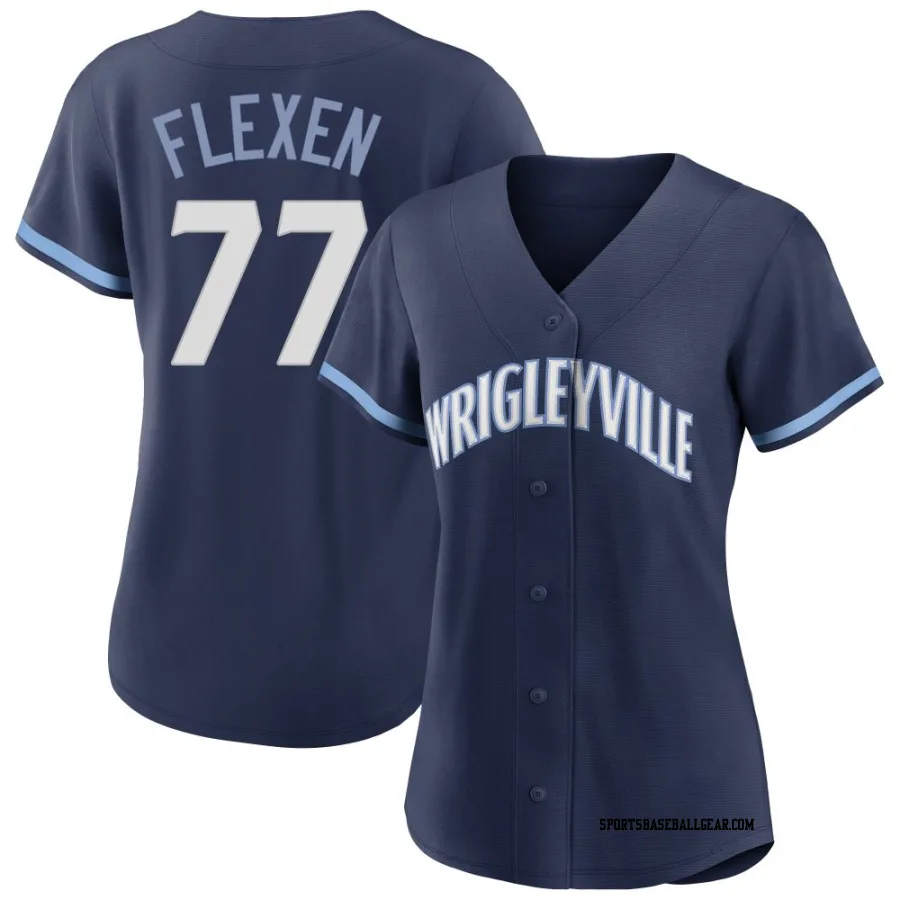 Chris Flexen Women's Chicago Cubs Navy Authentic 2021 City Connect Jersey