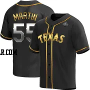 Chris Martin Men's Texas Rangers Black Golden Replica Alternate 2023 World Series Jersey