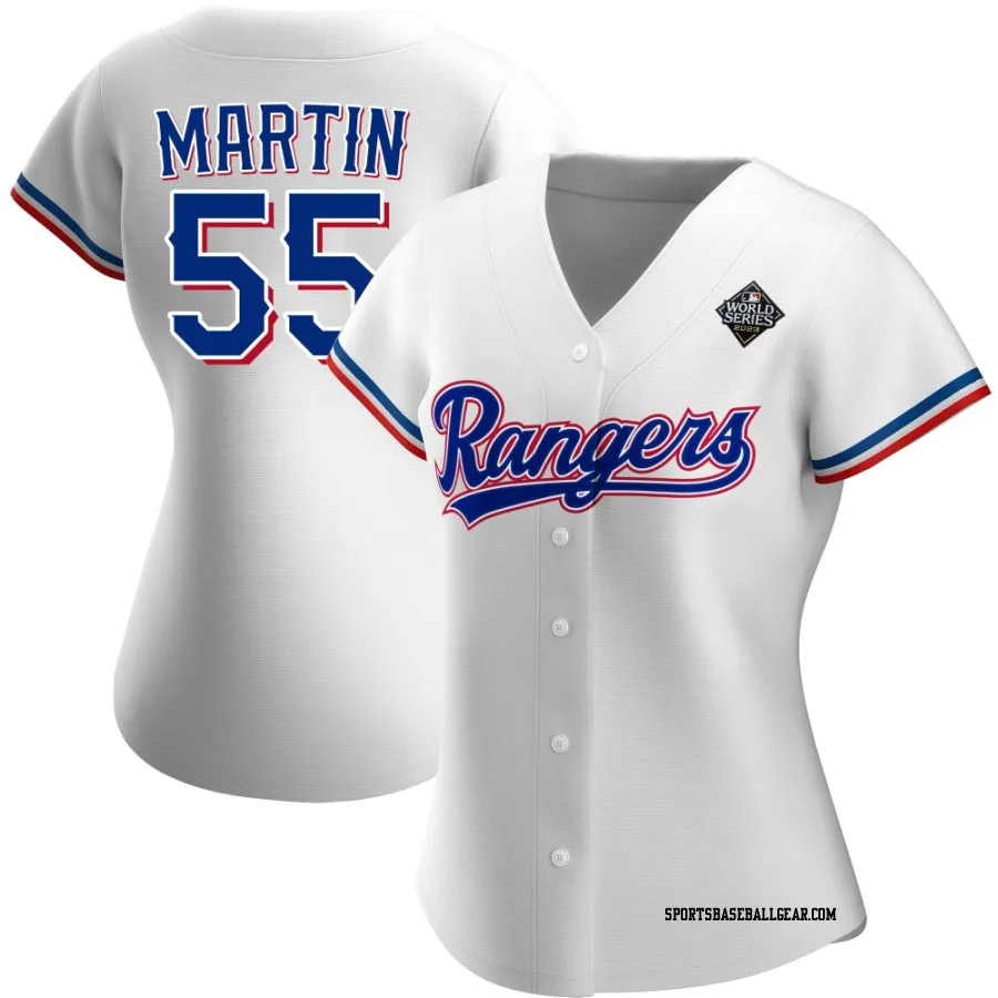 Chris Martin Women's Texas Rangers White Replica Home 2023 World Series Jersey