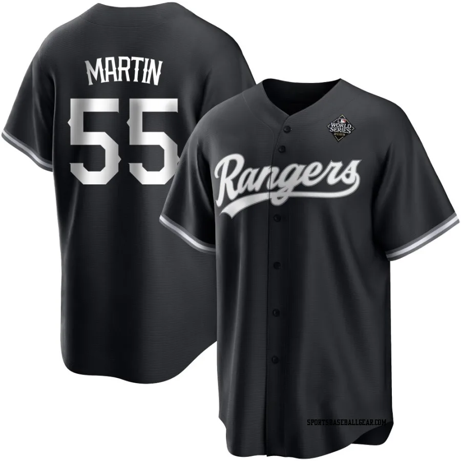 Chris Martin Youth Texas Rangers White Replica Black 2023 World Series Jersey