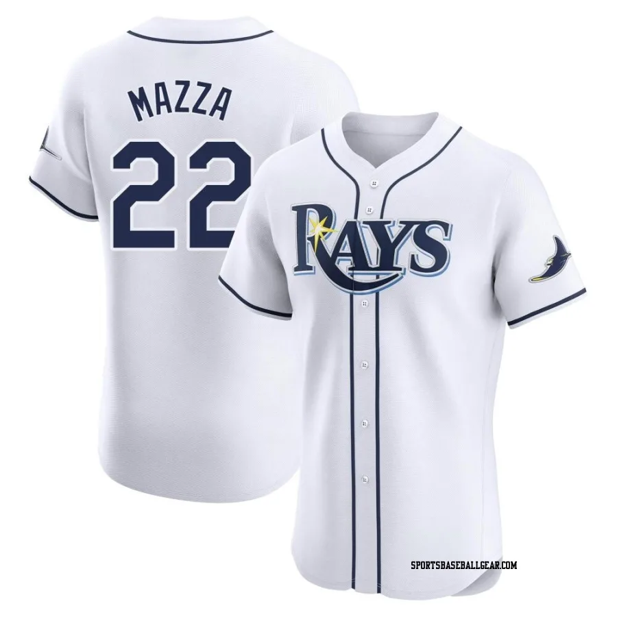 Chris Mazza Men's Tampa Bay Rays White Elite Home Jersey