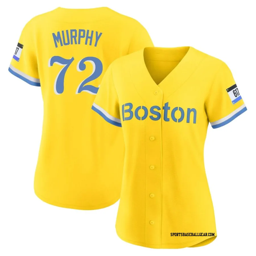Chris Murphy Women's Boston Red Sox Gold/Light Replica Blue 2021 City Connect Player Jersey