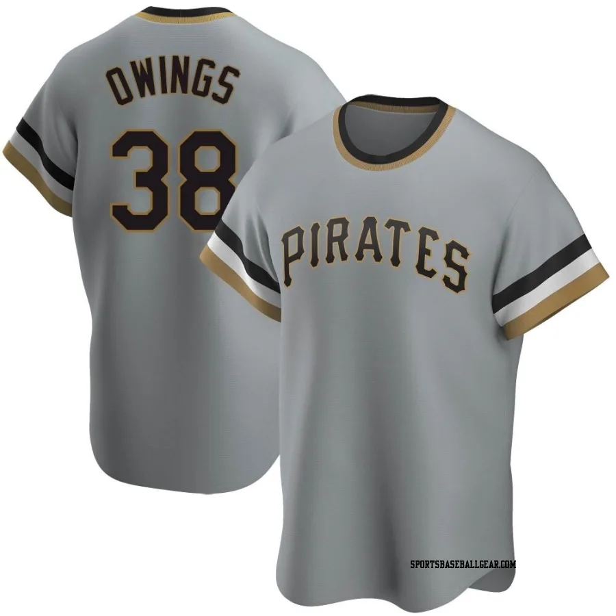 Chris Owings Men's Pittsburgh Pirates Gray Replica Road Cooperstown Collection Jersey