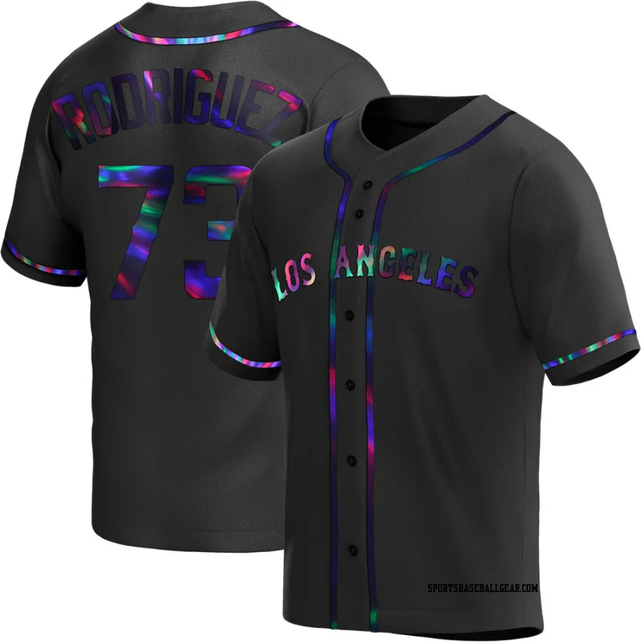 Chris Rodriguez Youth Los Angeles Angels Black Holographic Replica Alternate Jersey