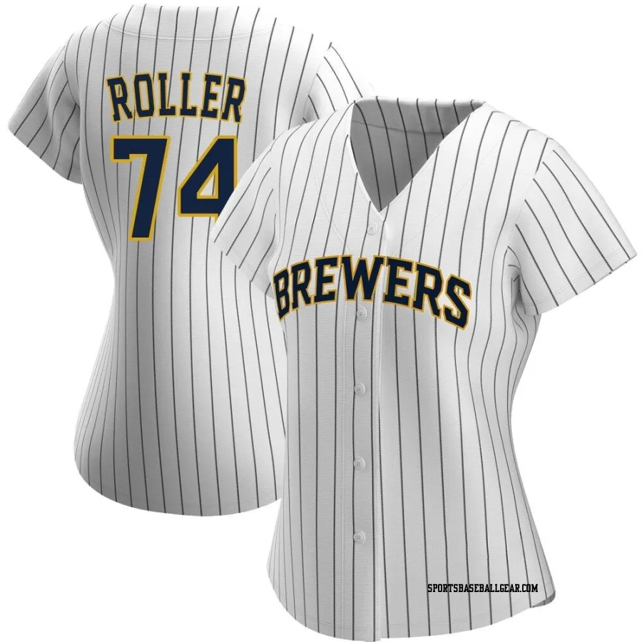 Chris Roller Women's Milwaukee Brewers White/Navy Authentic Alternate Jersey