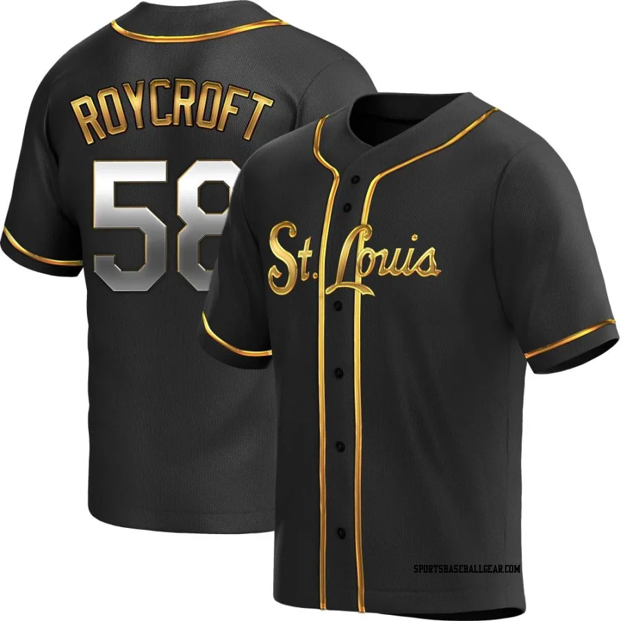 Chris Roycroft Youth St. Louis Cardinals Black Golden Replica Alternate Jersey