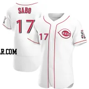 Chris Sabo Men's Cincinnati Reds White Authentic Home Jersey