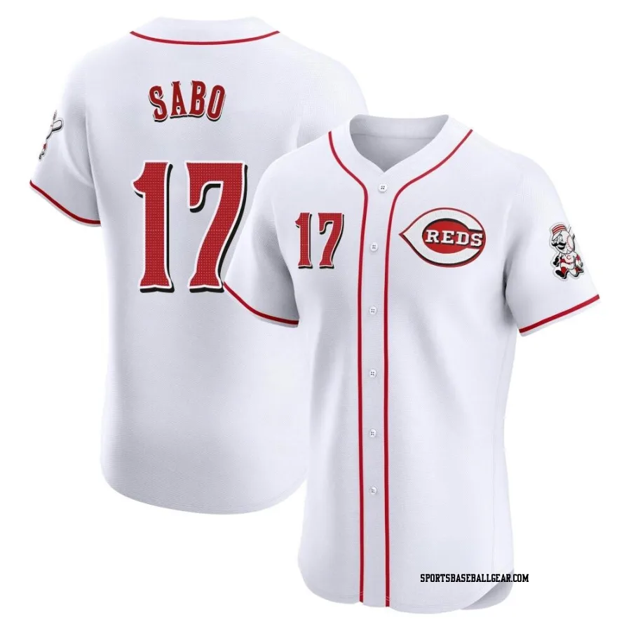 Chris Sabo Men's Cincinnati Reds White Elite Home Jersey