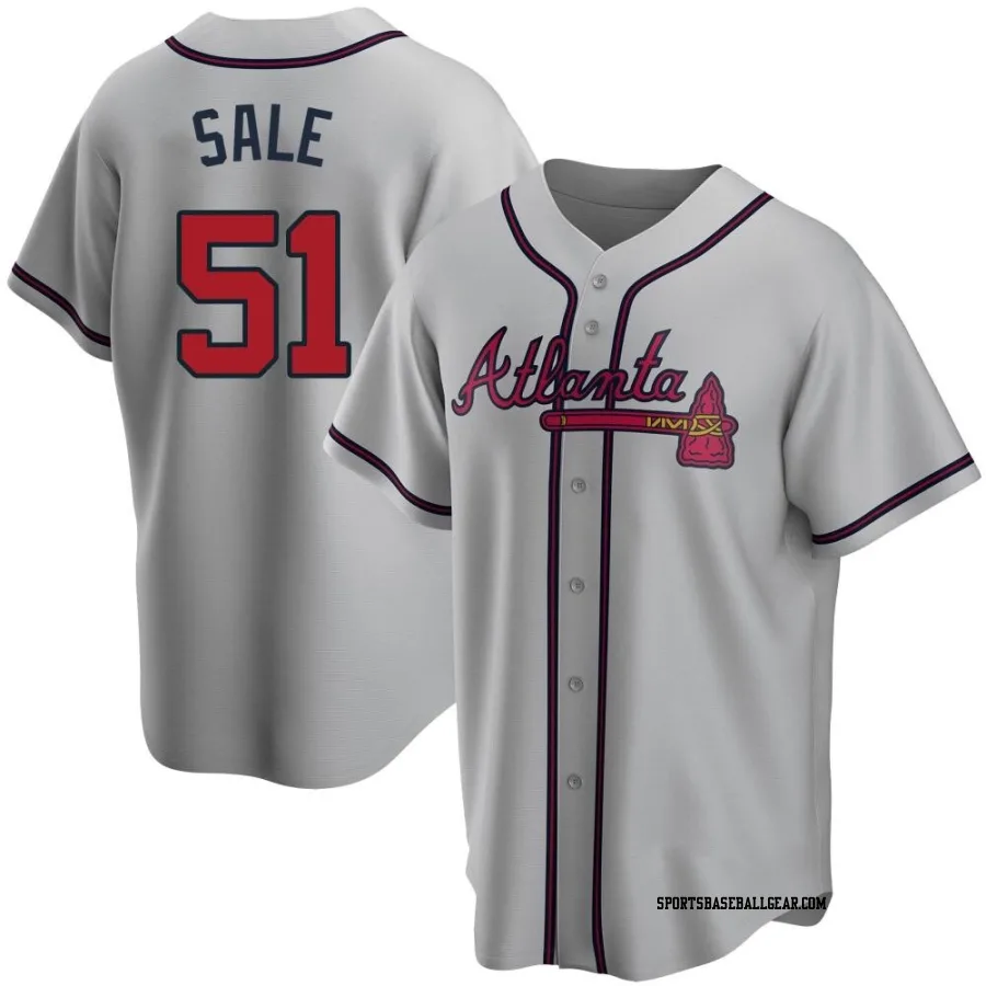 Chris Sale Men's Atlanta Braves Gray Replica Road Jersey