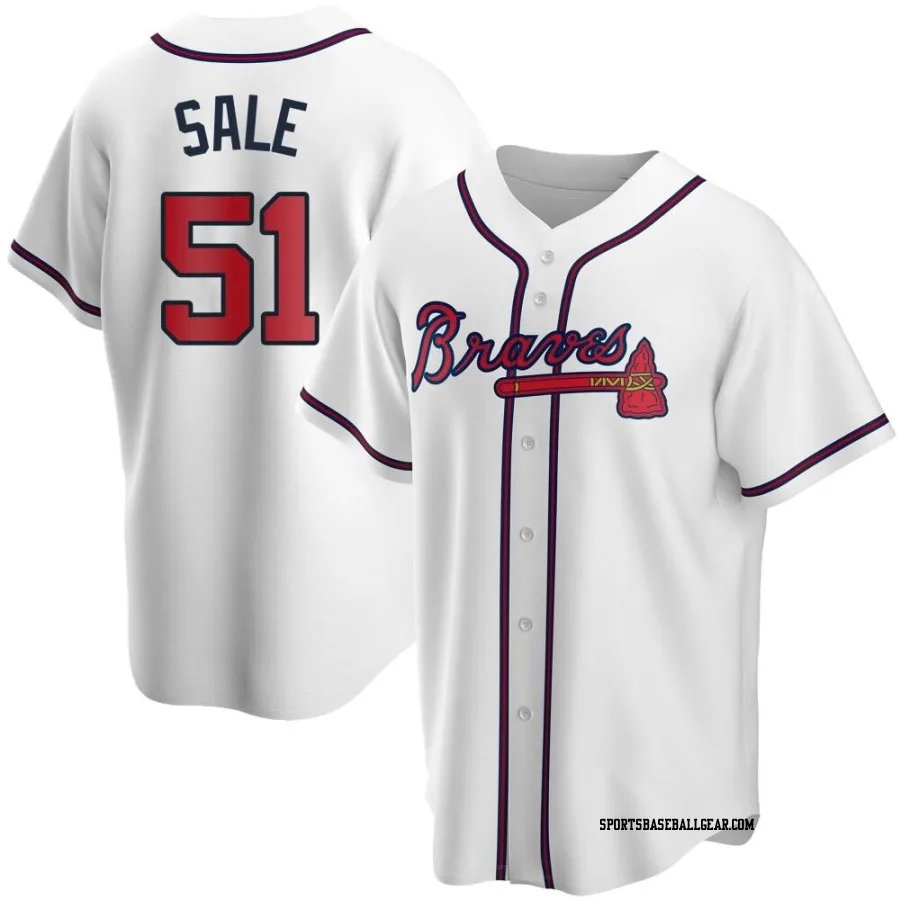 Chris Sale Youth Atlanta Braves White Replica Home Jersey