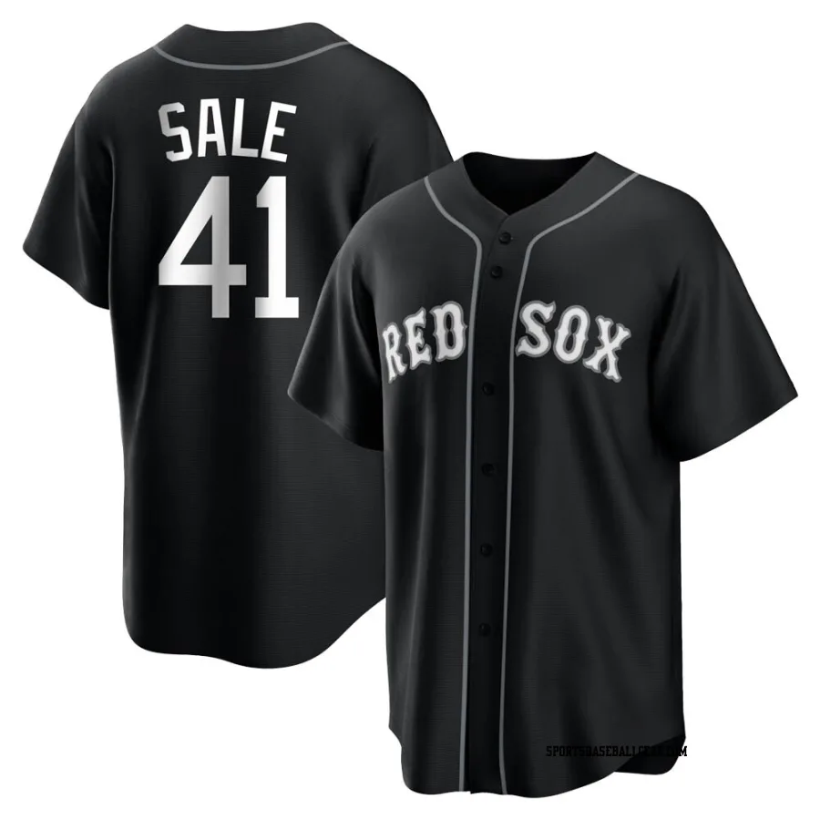Chris Sale Youth Boston Red Sox Black/White Replica Jersey