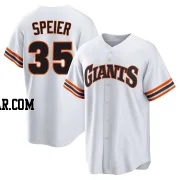 Chris Speier Men's San Francisco Giants White Limited Throwback Cooperstown Collection Jersey