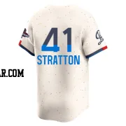 Chris Stratton Men's Los Angeles Dodgers Cream Limited 2024 City Connect World Series Champions Jersey