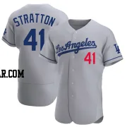 Chris Stratton Men's Los Angeles Dodgers Gray Authentic Away Jersey