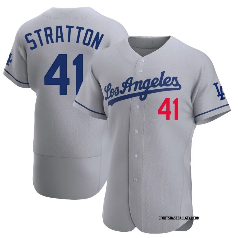 Chris Stratton Men's Los Angeles Dodgers Gray Authentic Away Jersey