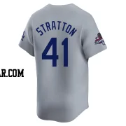 Chris Stratton Men's Los Angeles Dodgers Gray Limited Away World Series Champions Jersey
